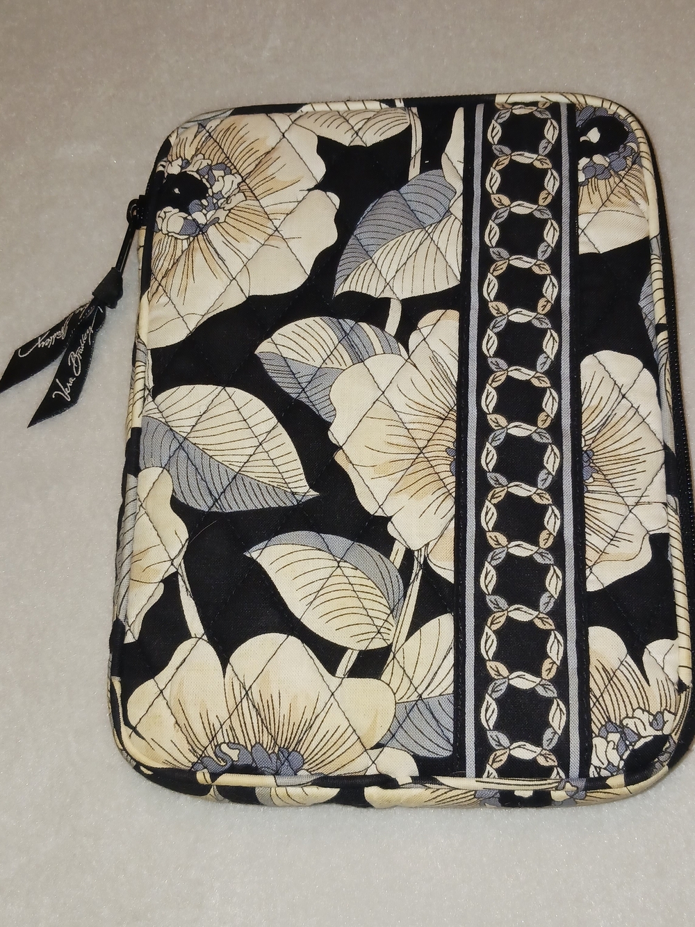 Vera Bradley Black Floral Quilted Tablet Sleeve